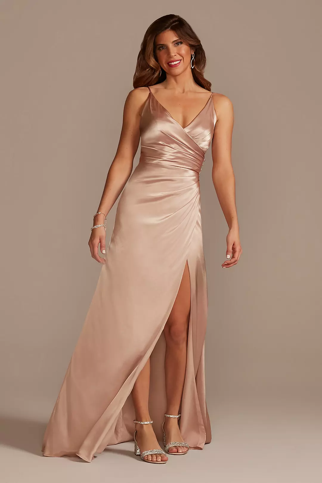 Charmeuse Draped Strappy Dresses - XNAUWBI