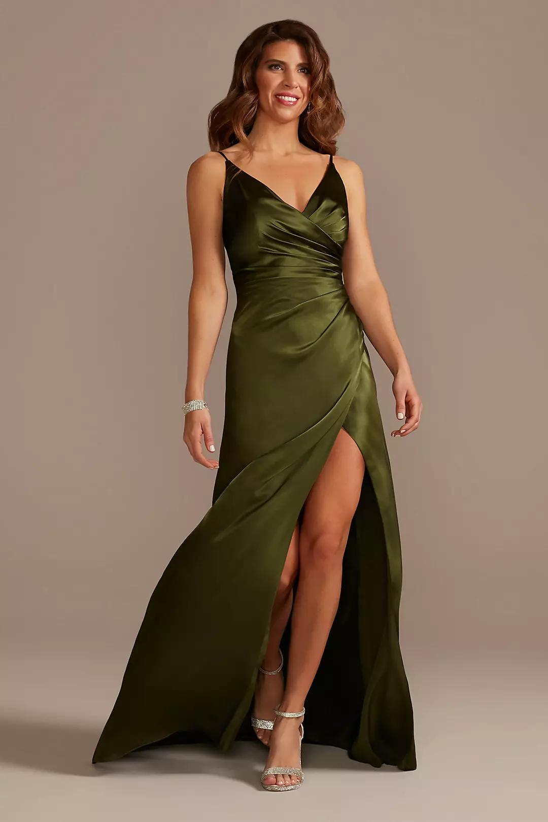 Charmeuse Draped Strappy Dresses - XNAUWBI