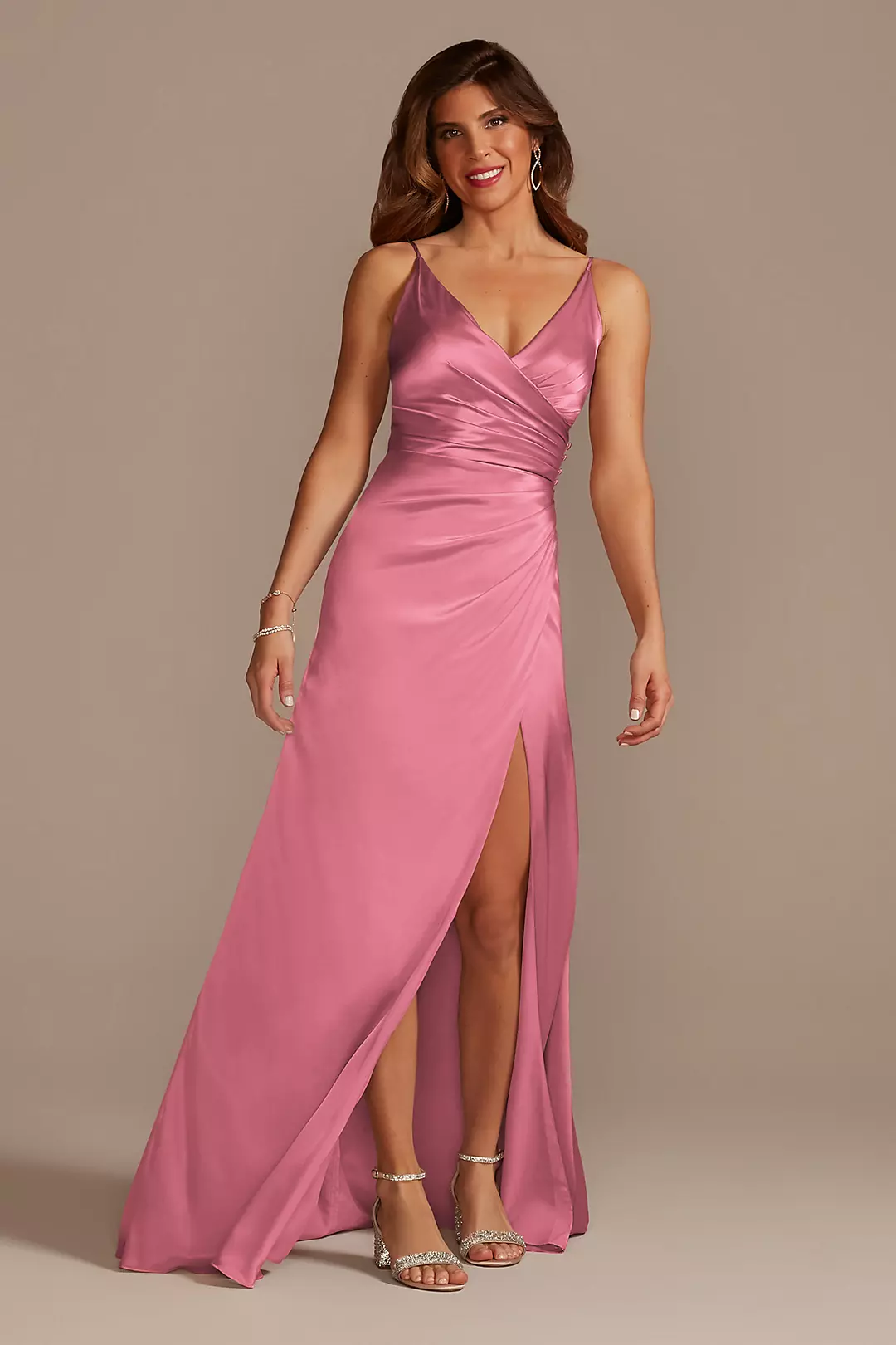 Charmeuse Draped Strappy Dresses - XNAUWBI