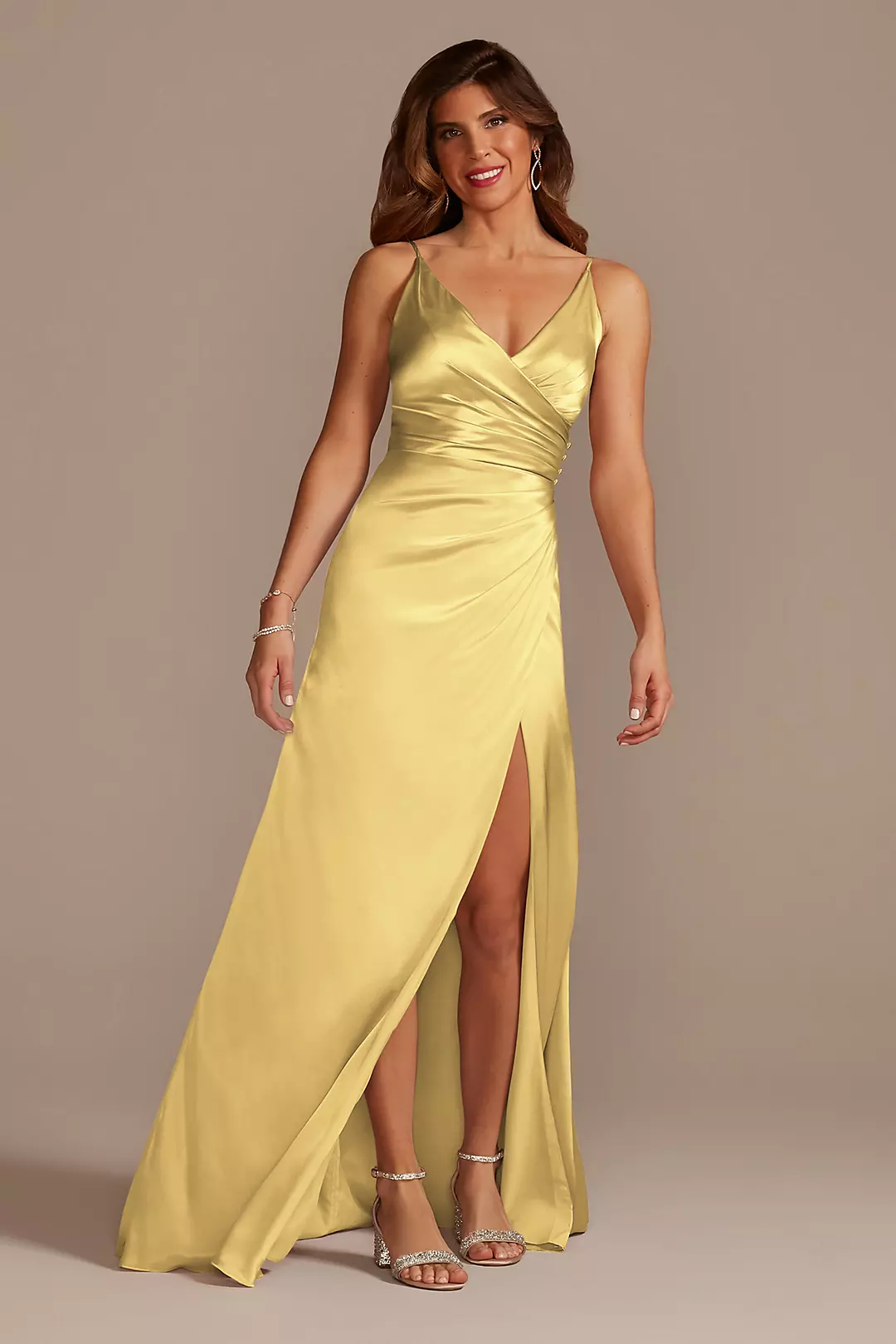 Charmeuse Draped Strappy Dresses - XNAUWBI