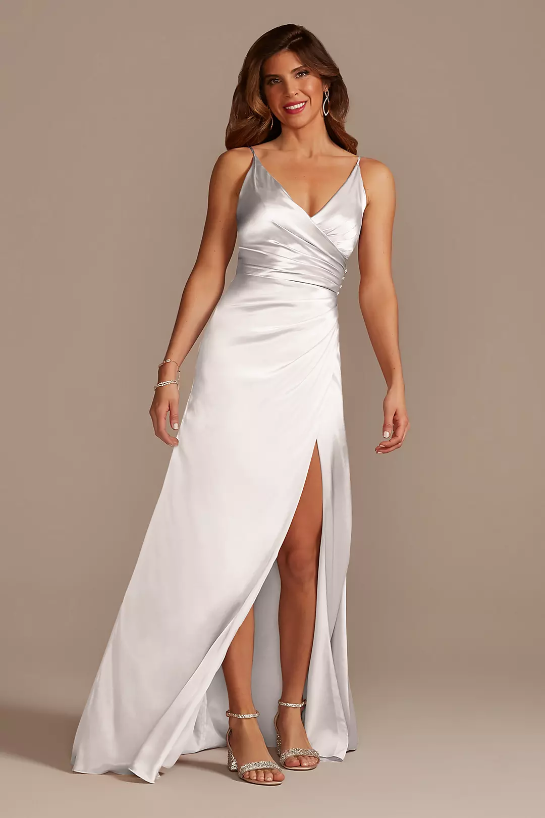 Charmeuse Draped Strappy Dresses - XNAUWBI