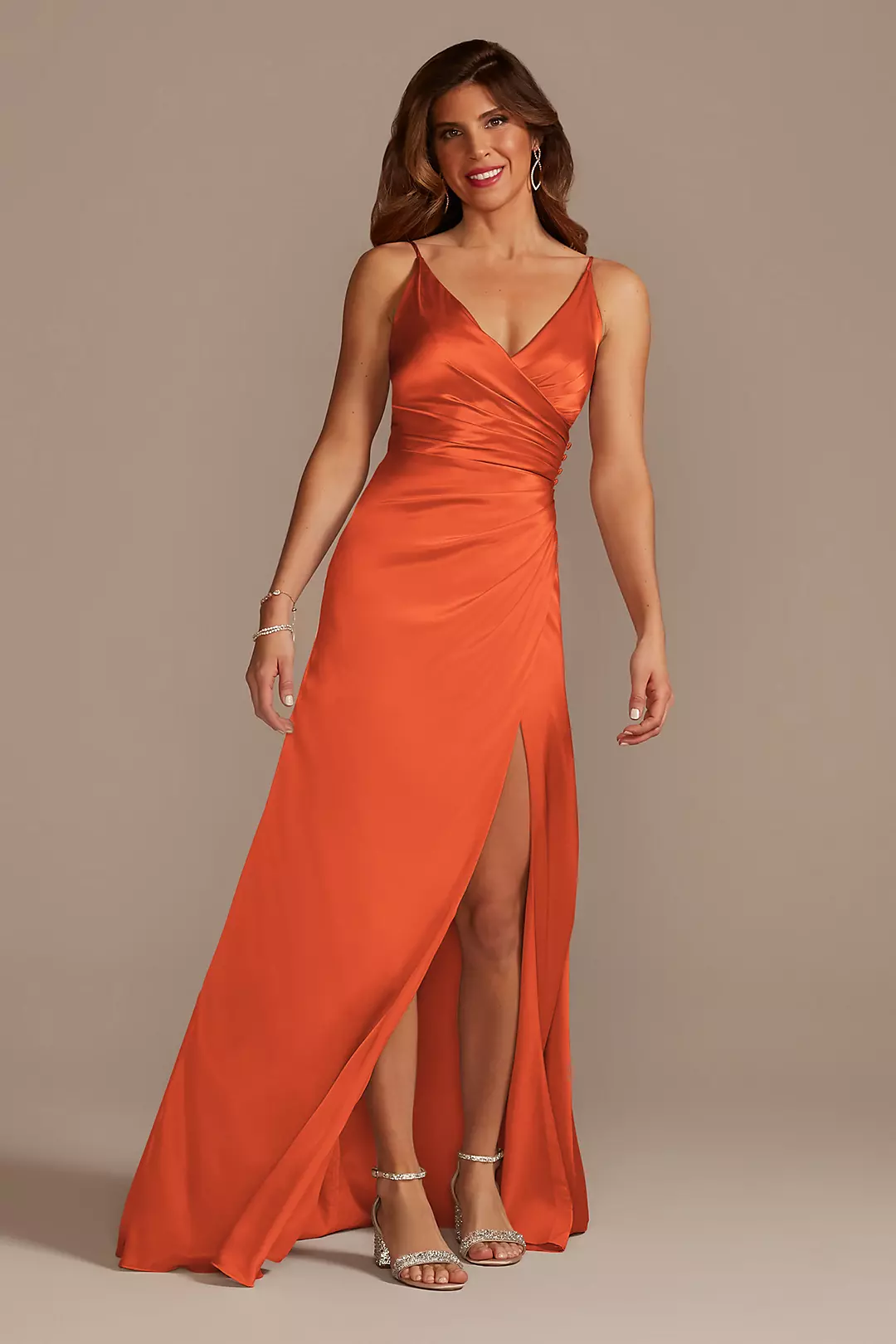Charmeuse Draped Strappy Dresses - XNAUWBI