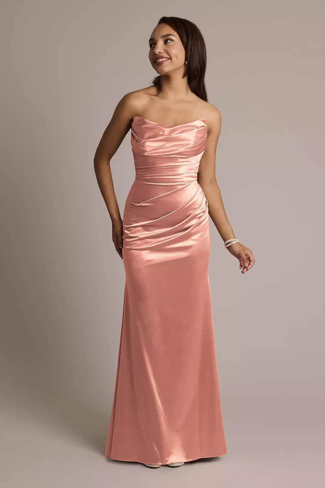 Sculpting Shiny Satin Strapless Mermaid Dresses - XNAUWBI