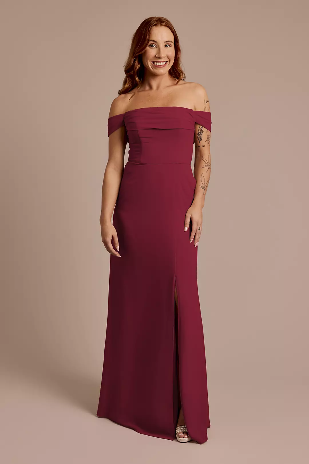 Chiffon Off-the-Shoulder Draped Dresses - XNAUWBI