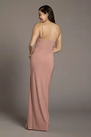 Jersey V-Neck Ruched Sheath Dresses - XNAUWBI