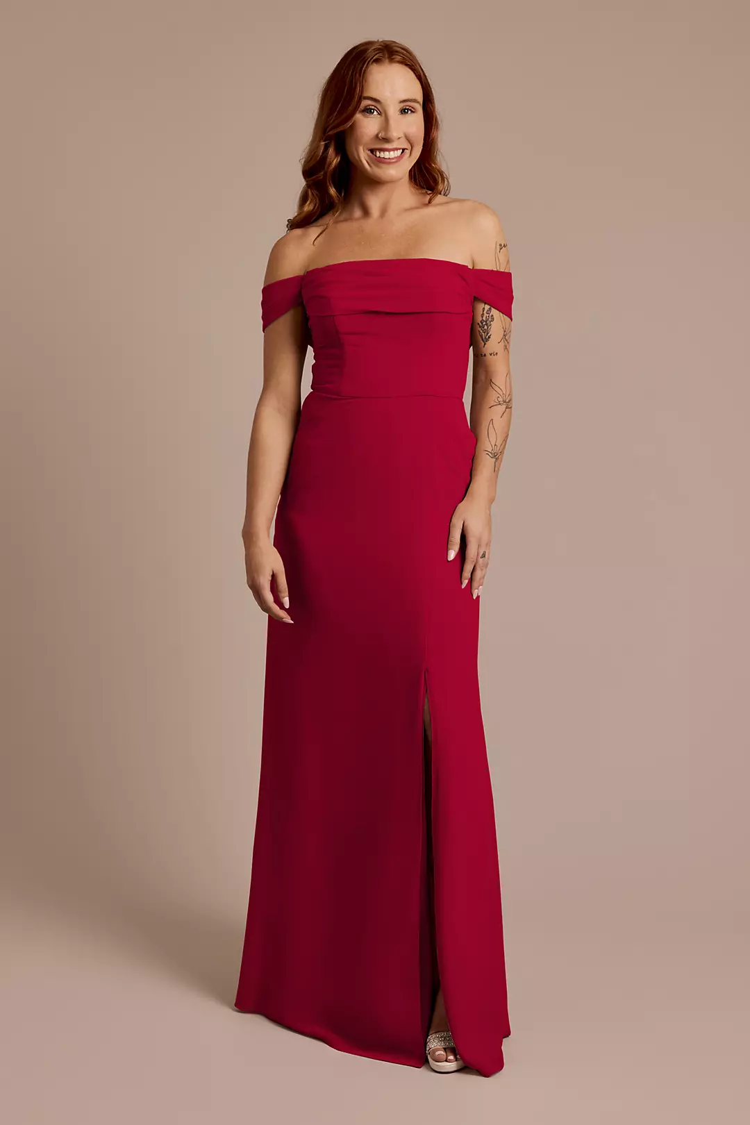 Chiffon Off-the-Shoulder Draped Dresses - XNAUWBI