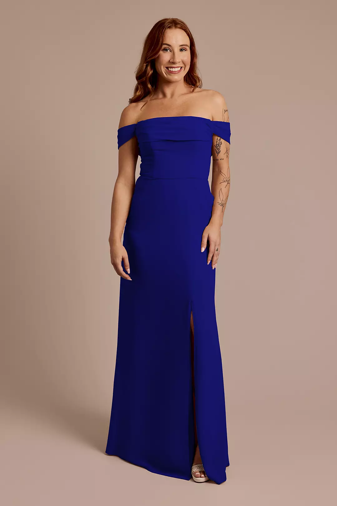 Chiffon Off-the-Shoulder Draped Dresses - XNAUWBI