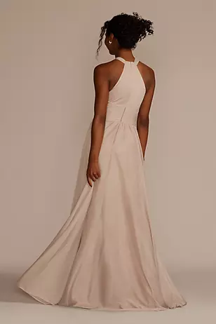 High-Neck Mesh Dress with Full Skirt Dress - XNAUWBI