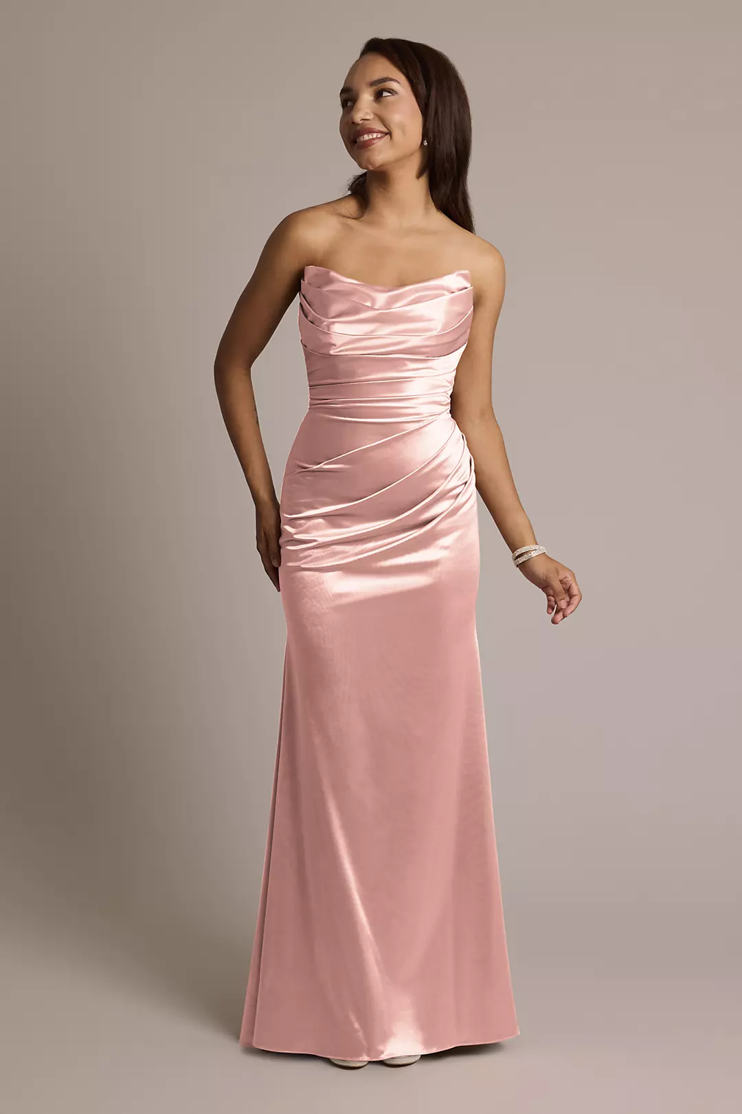 Sculpting Shiny Satin Strapless Mermaid Dresses - XNAUWBI