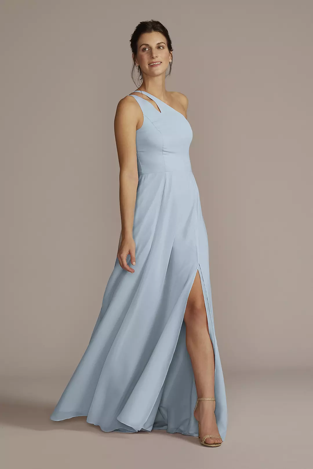 Chiffon One-Shoulder Cutout Dresses - XNAUWBI