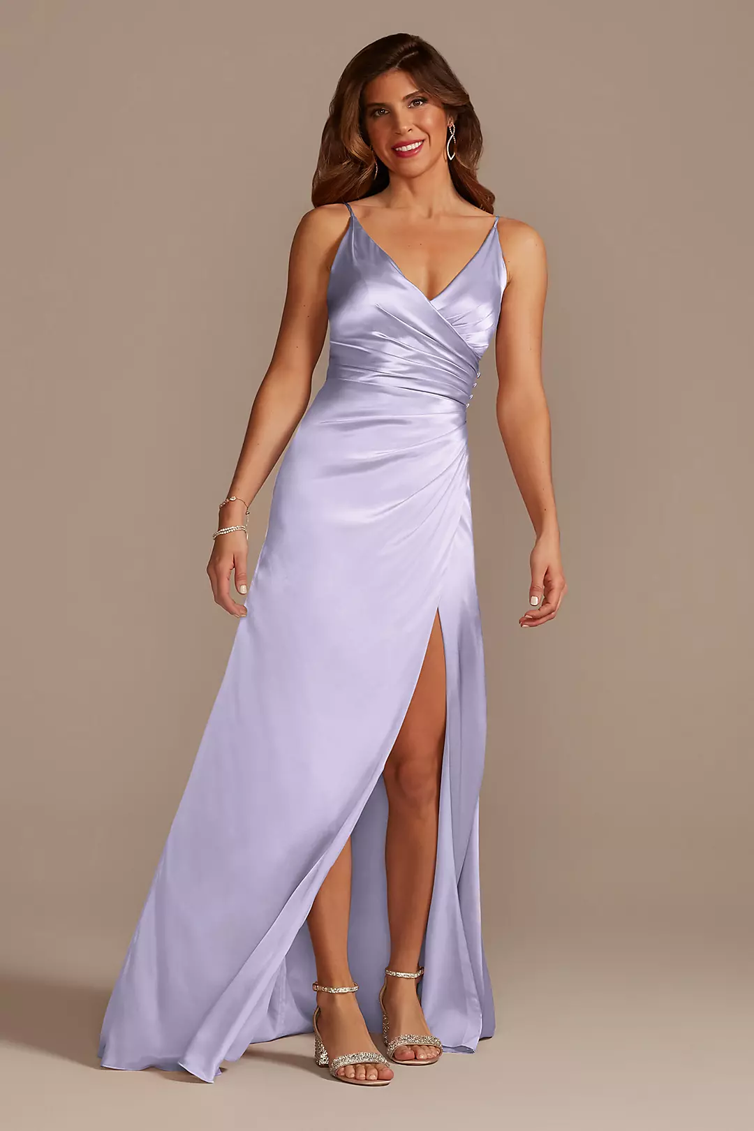 Charmeuse Draped Strappy Dresses - XNAUWBI