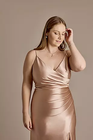 Sculpting Shiny Satin Spaghetti Strap Dresses - XNAUWBI