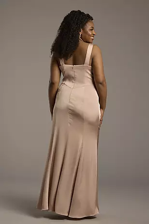 Matte Satin Cowl Neck Sheath Dresses - XNAUWBI