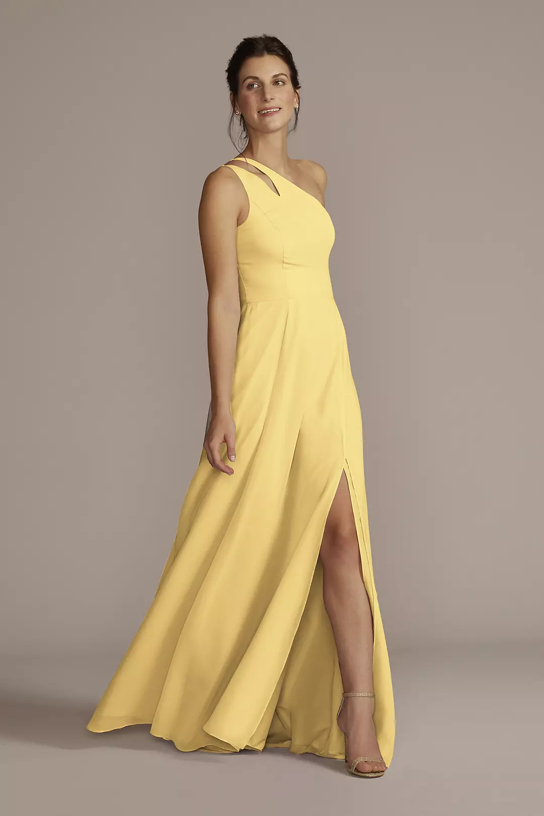Chiffon One-Shoulder Cutout Dresses - XNAUWBI