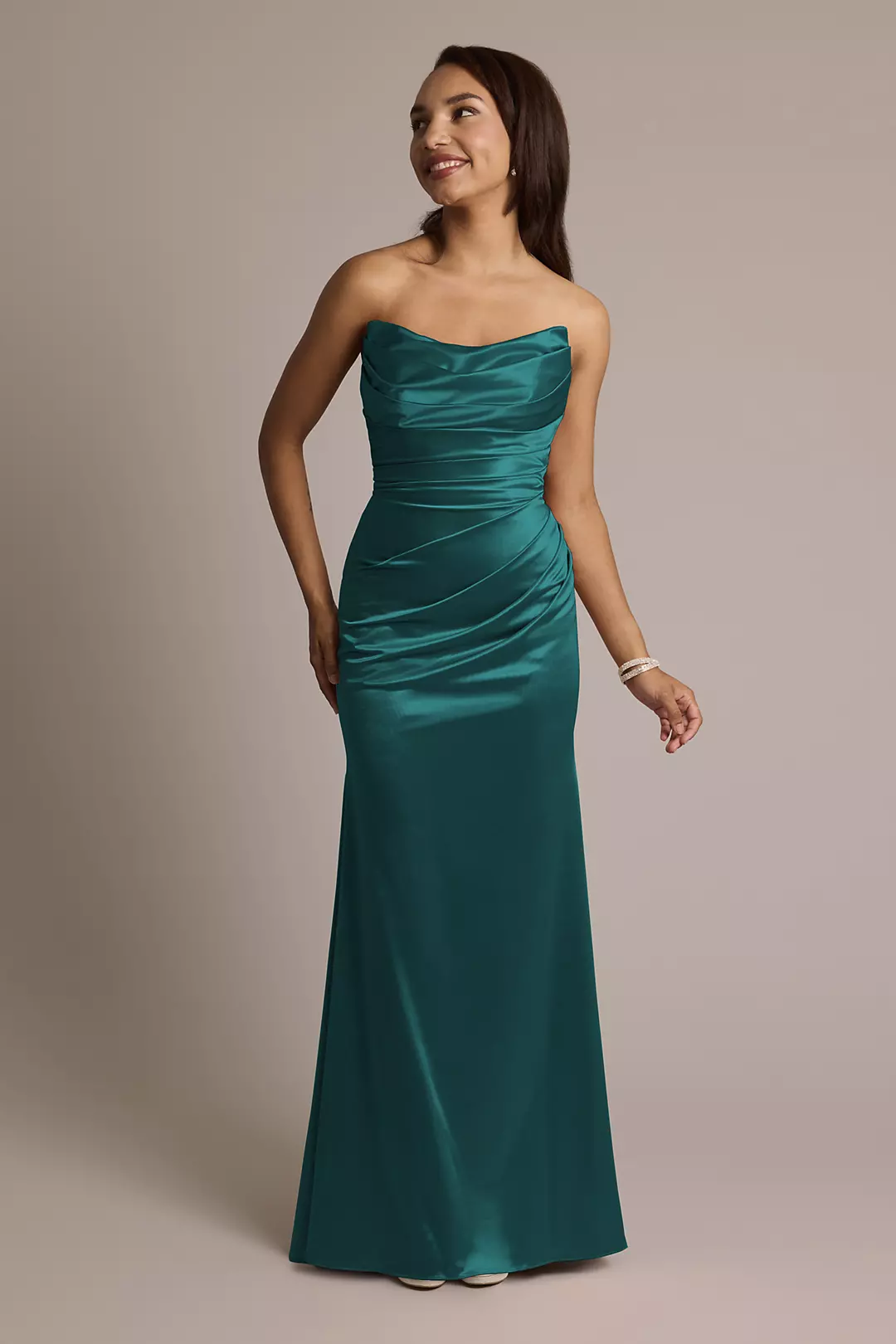 Sculpting Shiny Satin Strapless Mermaid Dresses - XNAUWBI