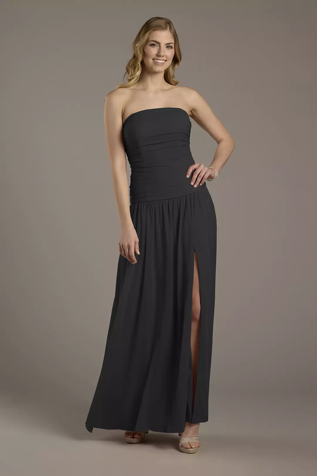 Mesh Strapless Drop Waist Dresses - XNAUWBI