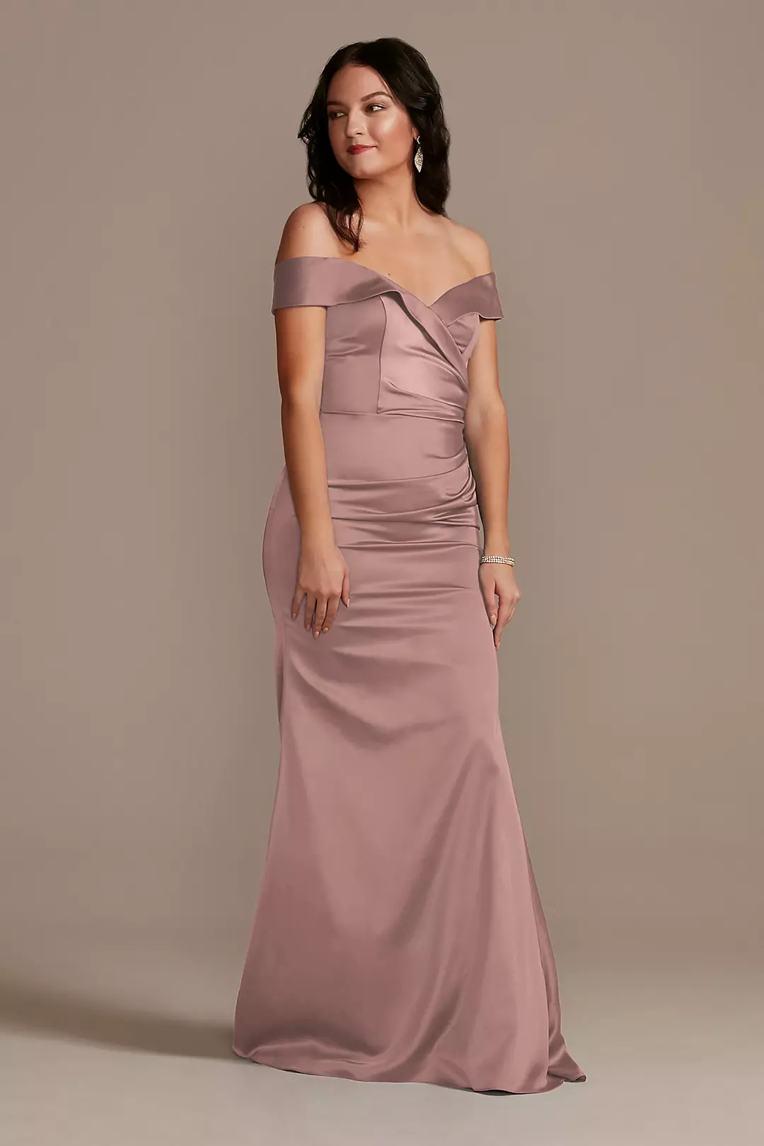 Matte Satin Off-the-Shoulder Mermaid Dresses - XNAUWBI