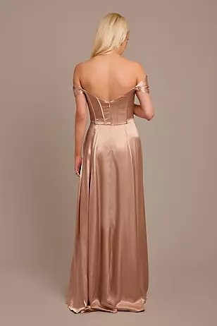 Charmeuse Cowl Off-the-Shoulder Dresses - XNAUWBI