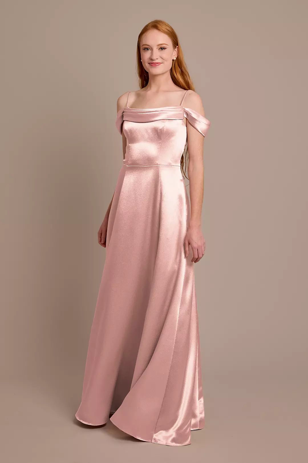 Luxe Charmeuse Off-the-Shoulder Dresses - XNAUWBI