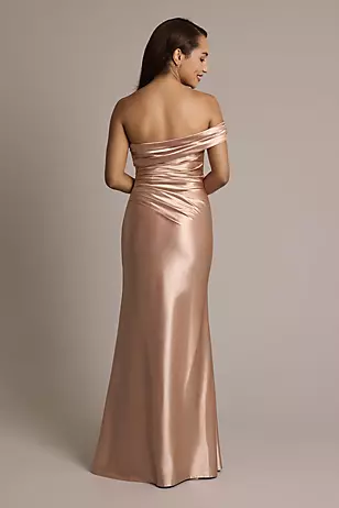 Sculpting Shiny Satin Ruched Sheath Dresses - XNAUWBI