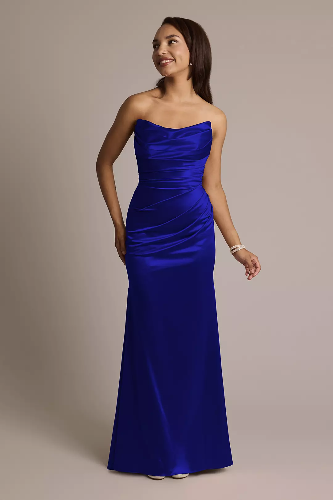 Sculpting Shiny Satin Strapless Mermaid Dresses - XNAUWBI