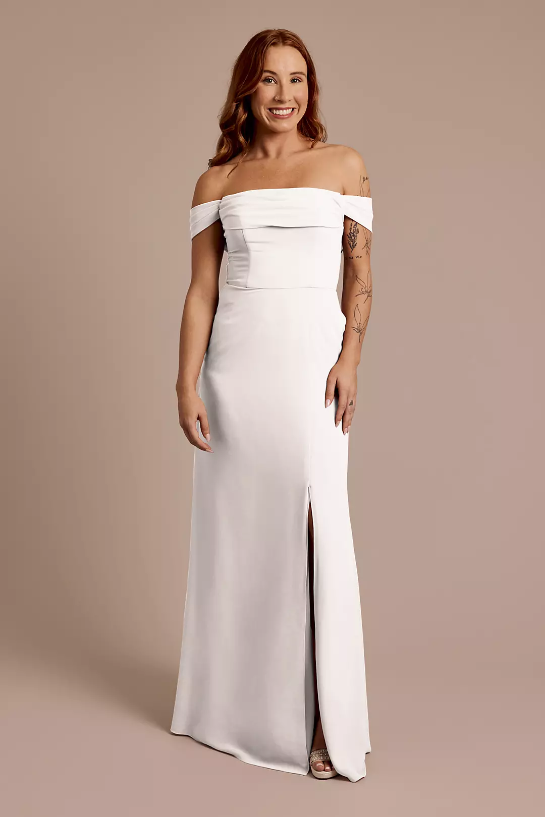 Chiffon Off-the-Shoulder Draped Dresses - XNAUWBI