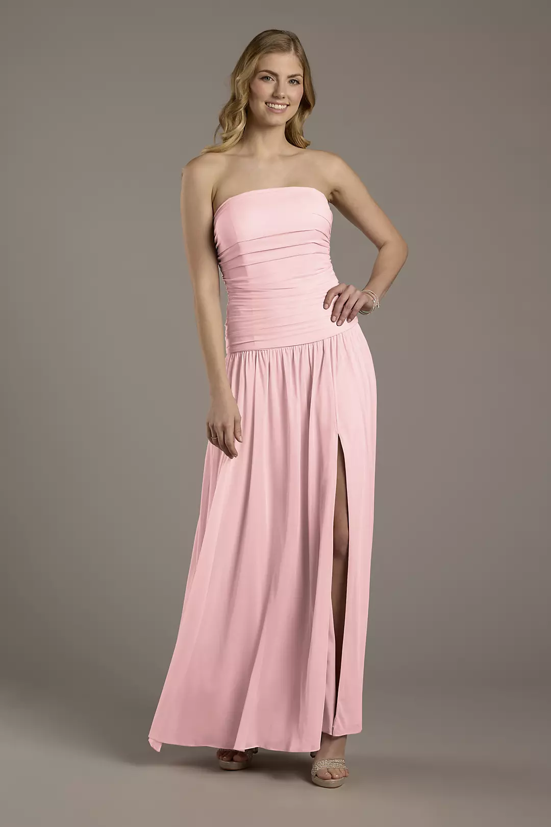 Mesh Strapless Drop Waist Dresses - XNAUWBI