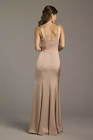 Matte Satin Cowl Neck Sheath Dresses - XNAUWBI