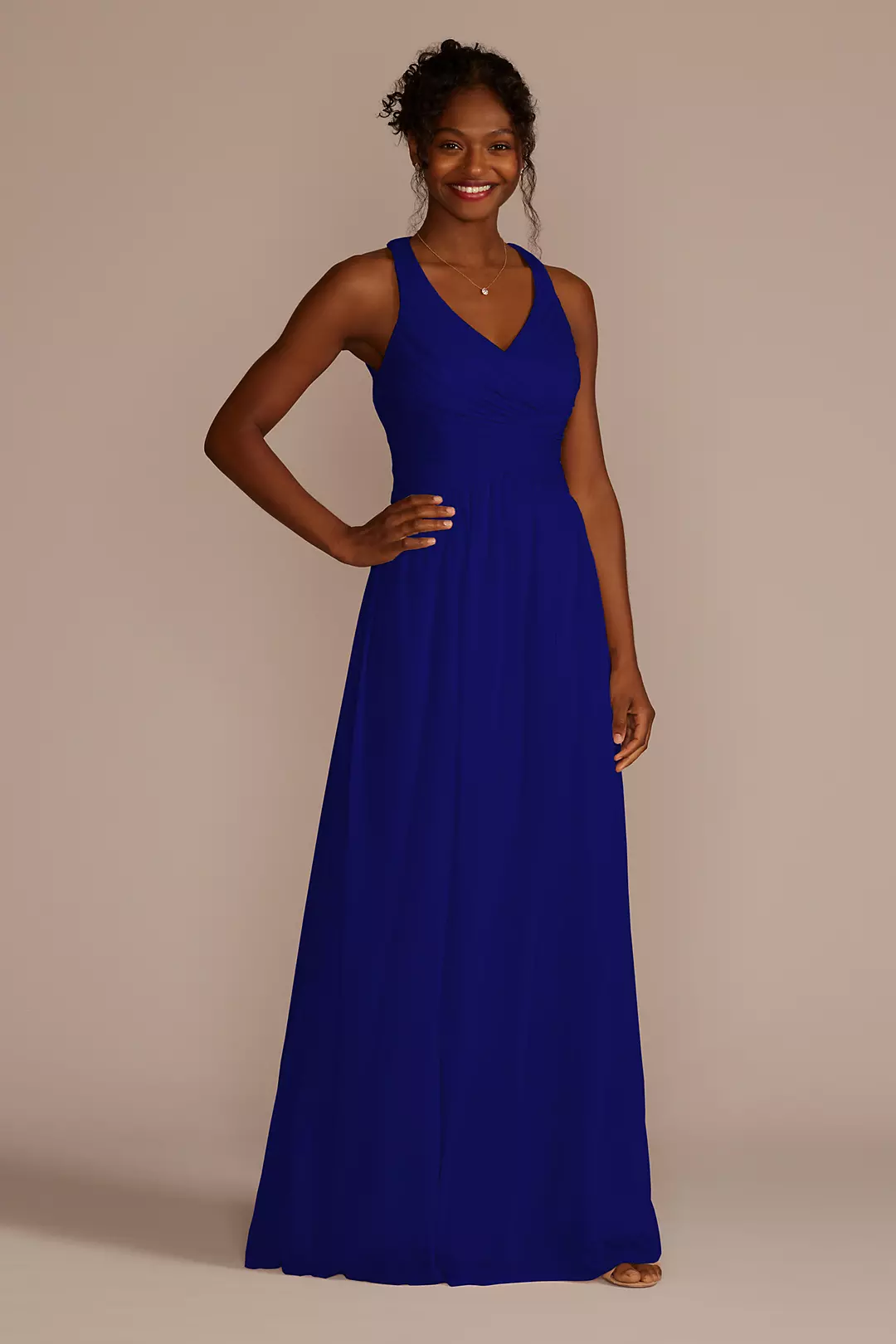 Mesh Long Dress with Crisscross Back Dress - XNAUWBI