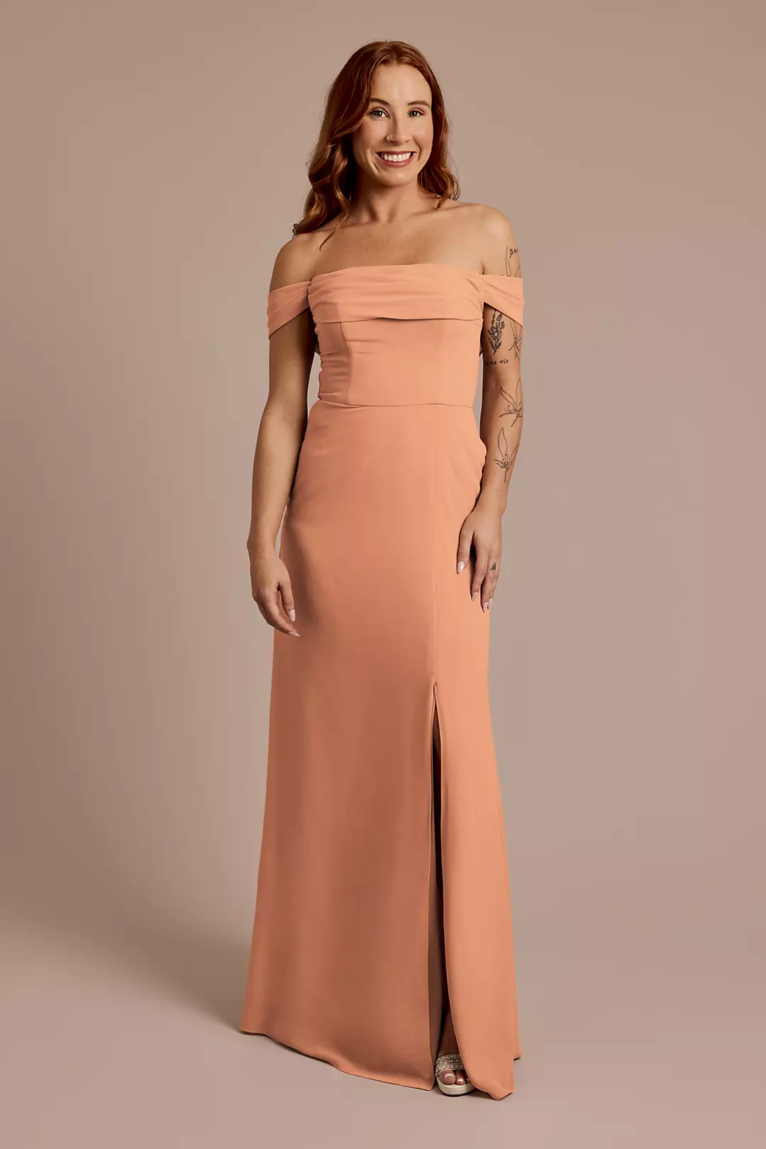 Chiffon Off-the-Shoulder Draped Dresses - XNAUWBI