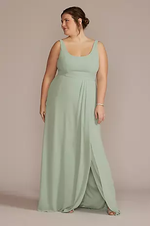 Chiffon Tank Scoop Neck Dresses - XNAUWBI