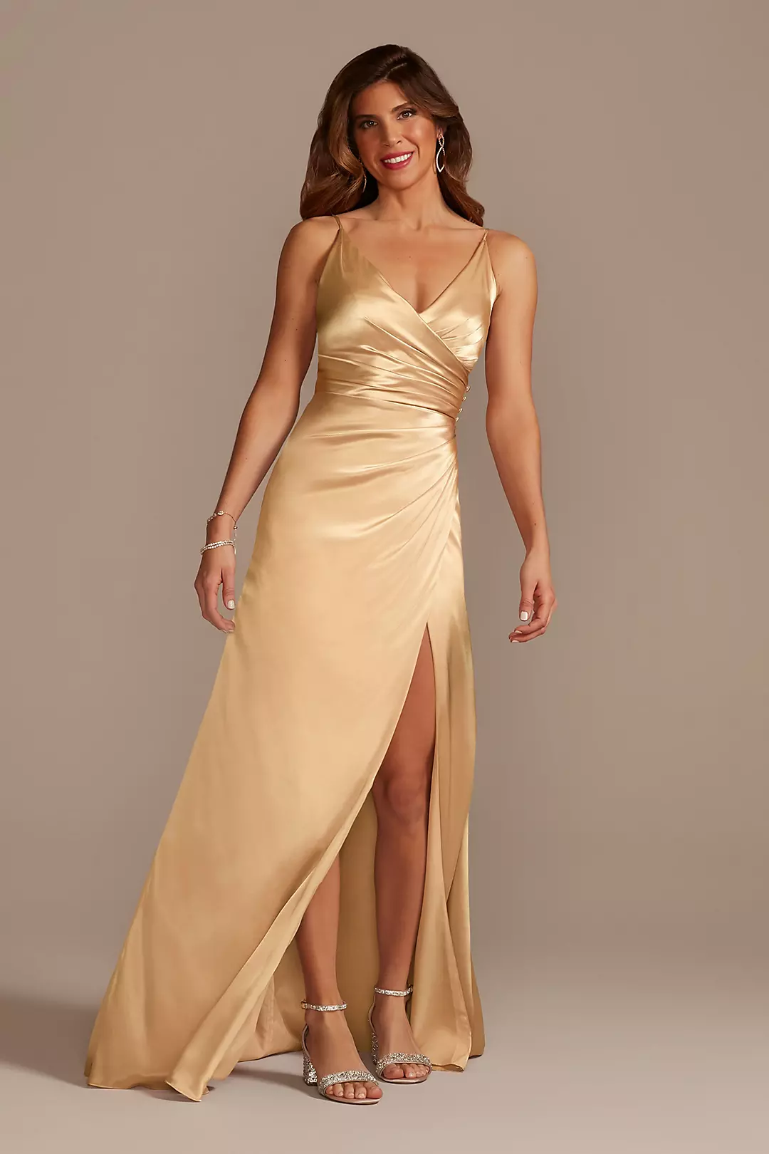Charmeuse Draped Strappy Dresses - XNAUWBI