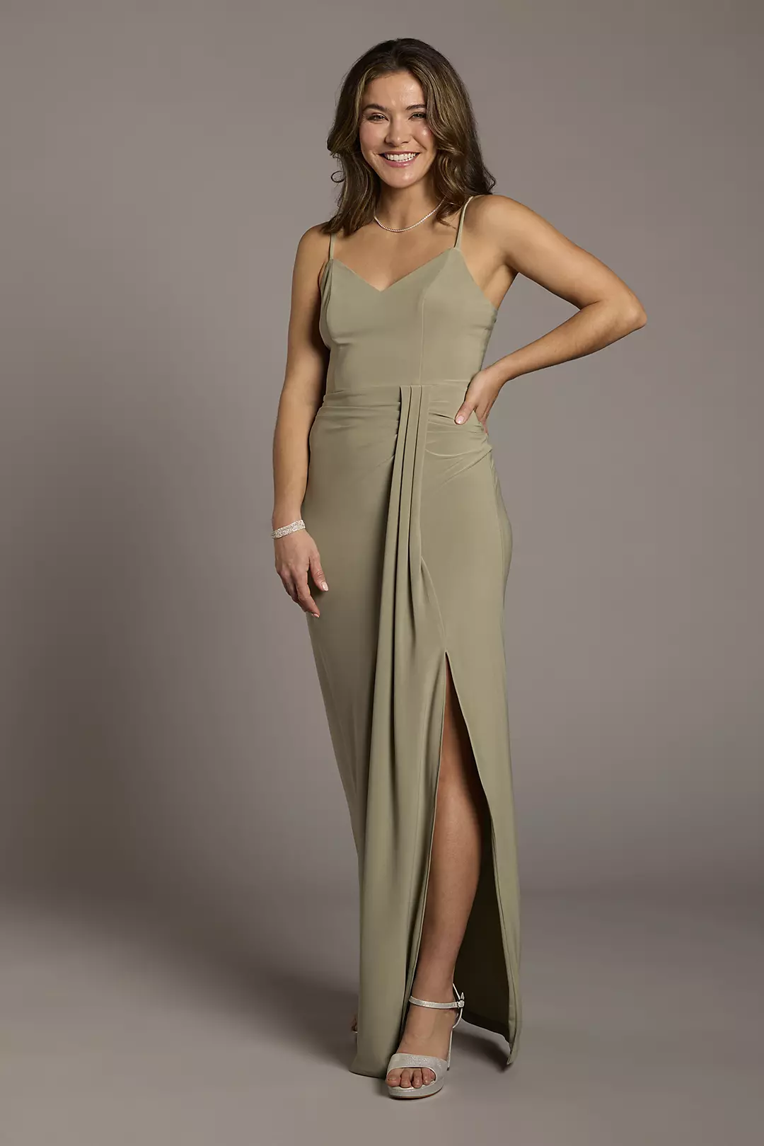 Jersey V-Neck Ruched Sheath Dresses - XNAUWBI