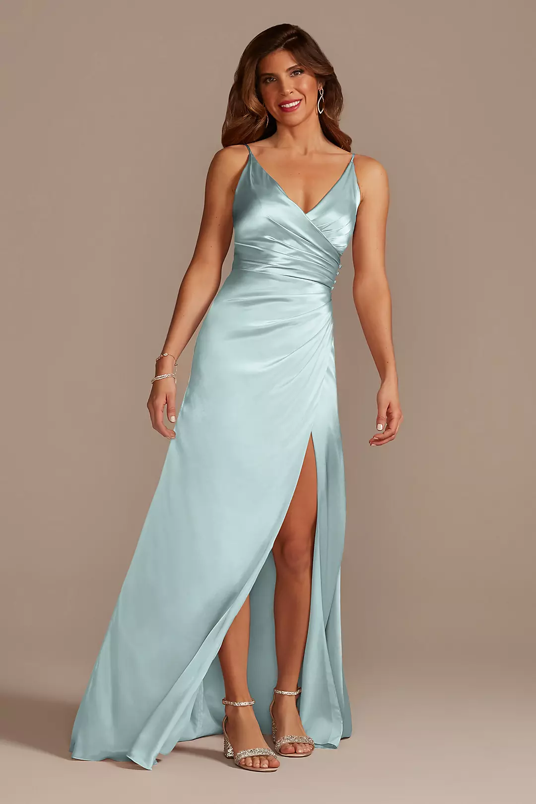 Charmeuse Draped Strappy Dresses - XNAUWBI