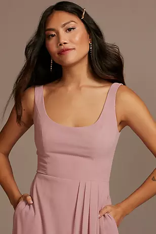 Chiffon Tank Scoop Neck Dresses - XNAUWBI