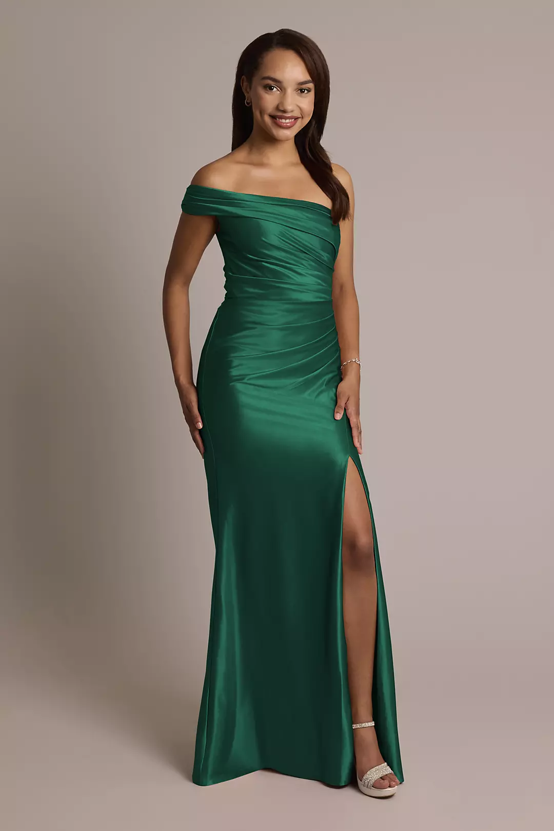 Sculpting Shiny Satin Ruched Sheath Dresses - XNAUWBI