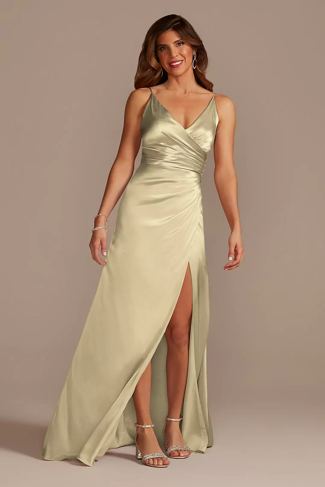 Charmeuse Draped Strappy Dresses - XNAUWBI