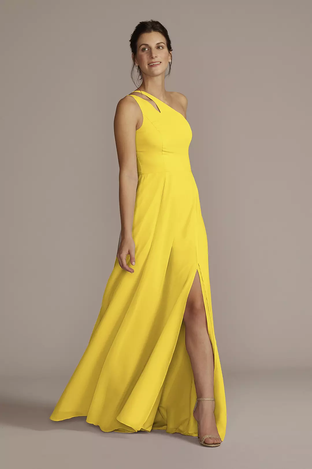 Chiffon One-Shoulder Cutout Dresses - XNAUWBI