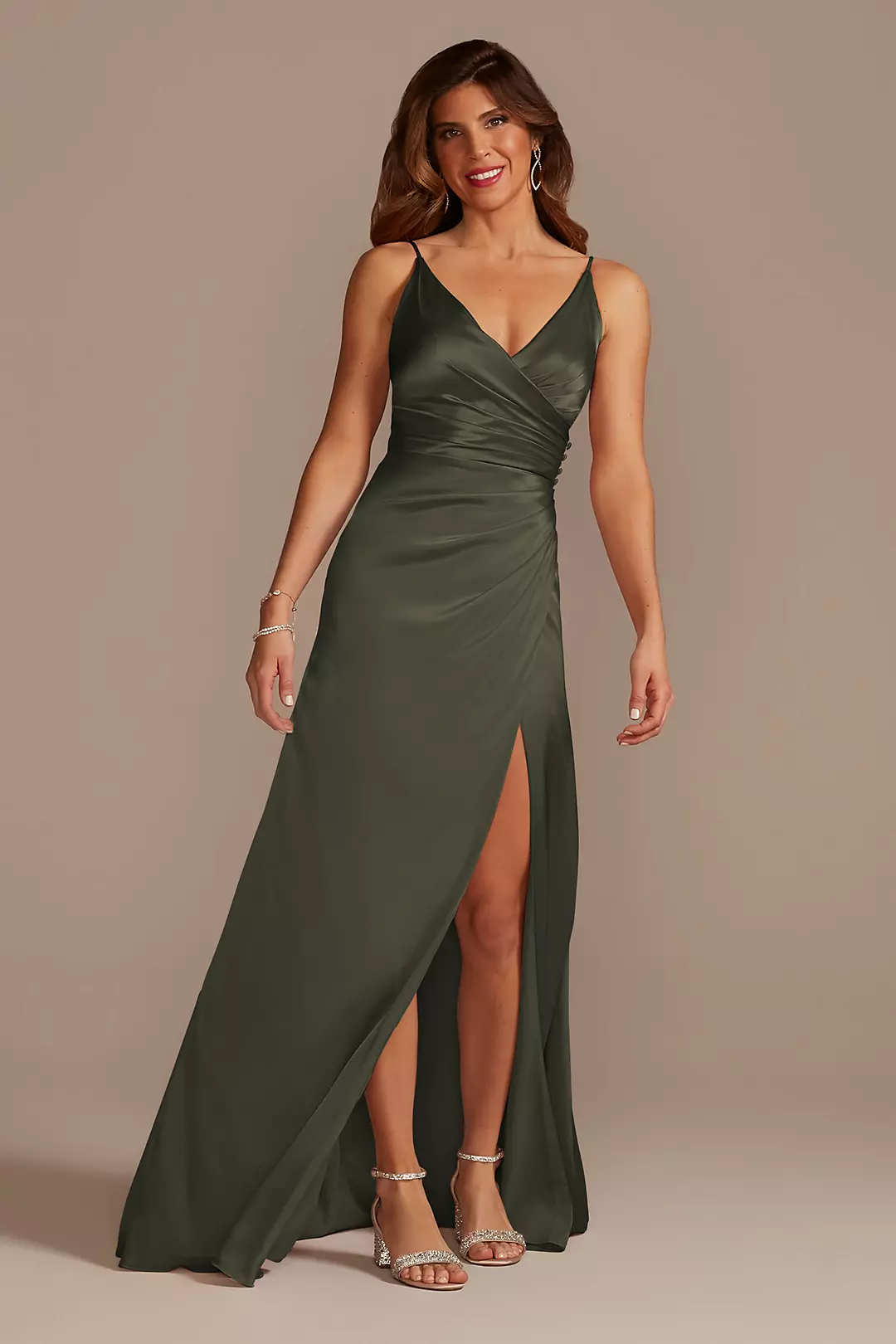 Charmeuse Draped Strappy Dresses - XNAUWBI