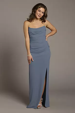 Crepe Sculpted Neckline Sheath Dresses - XNAUWBI