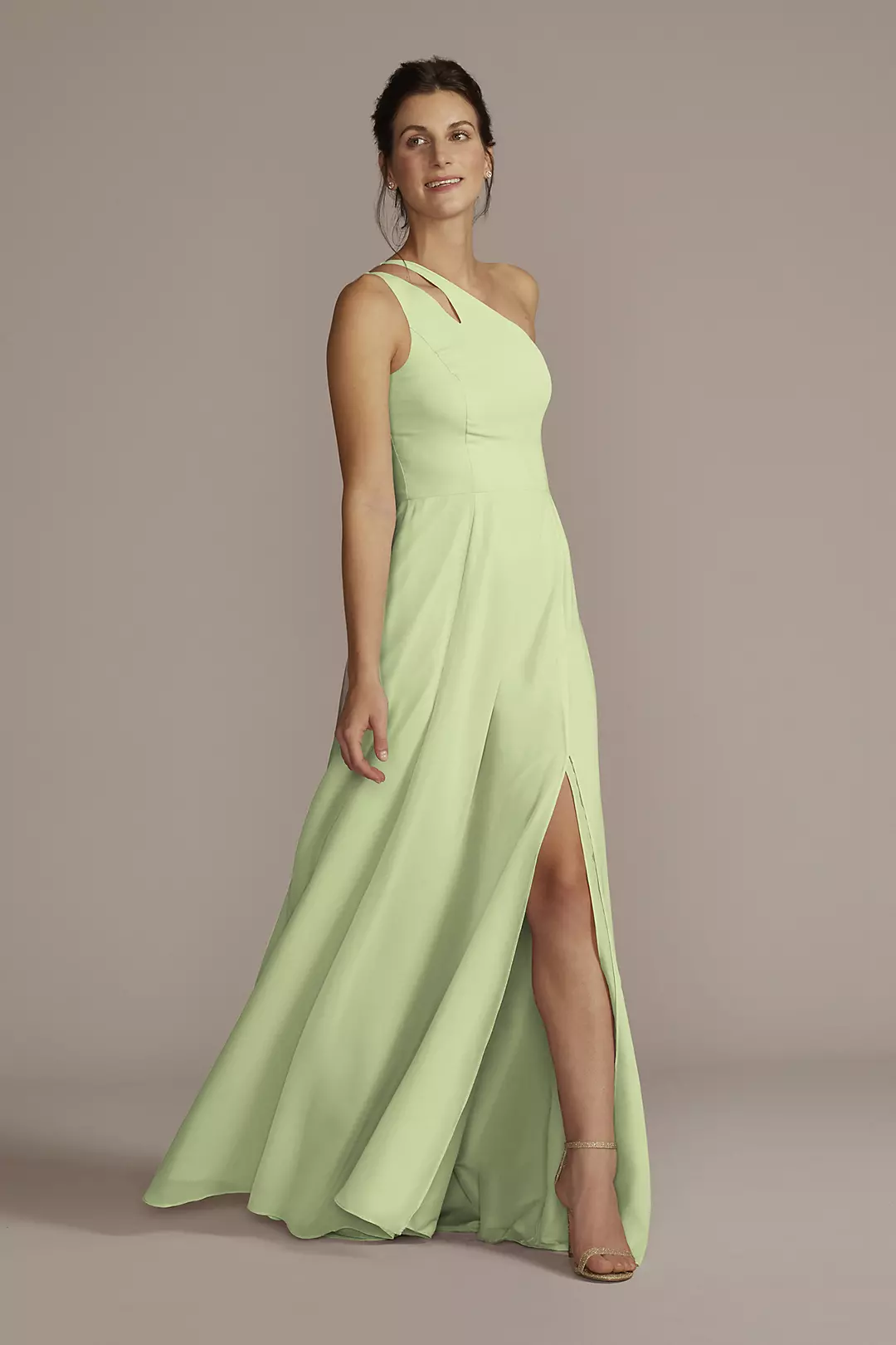 Chiffon One-Shoulder Cutout Dresses - XNAUWBI