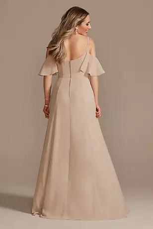 Cold-Shoulder Long Chiffon Dresses - XNAUWBI