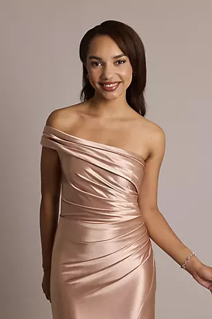 Sculpting Shiny Satin Ruched Sheath Dresses - XNAUWBI