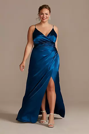 Charmeuse Draped Strappy Dresses - XNAUWBI