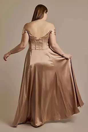 Charmeuse Cowl Off-the-Shoulder Dresses - XNAUWBI