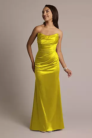 Sculpting Shiny Satin Strapless Mermaid Dresses - XNAUWBI