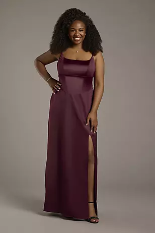 Stretch Matte Satin Basque Waist Sheath Dresses - XNAUWBI