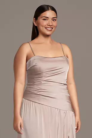 Matte Satin Strapless Drop Waist Dresses - XNAUWBI