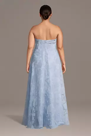 Strapless Burnout Organza Corset A-Line Dresses - XNAUWBI
