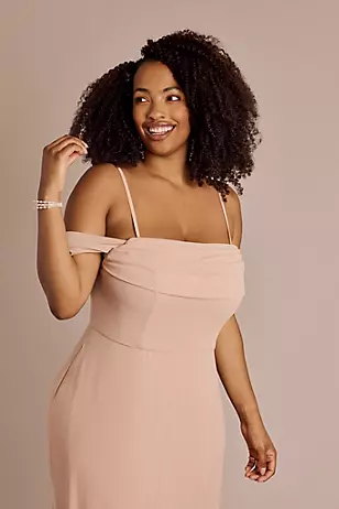 Chiffon Off-the-Shoulder Draped Dresses - XNAUWBI